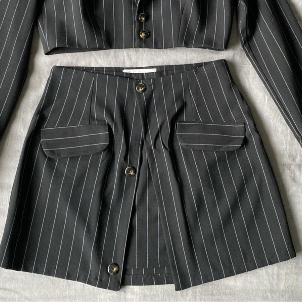 Stone Cold Fox Charcoal Pinstripe Ensemble